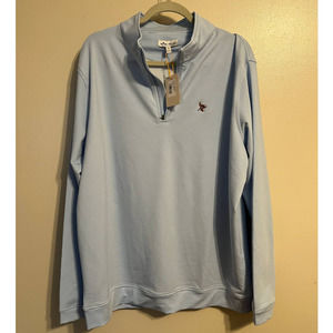 Peter Millar Perth Mini-Stripe Stretch Loop Terry Quarter-Zip NWT Sz. XL